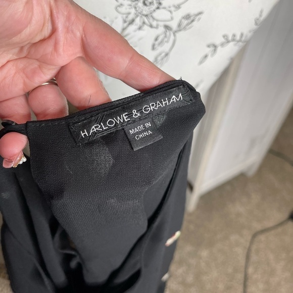 Harlowe & Graham Lightweight Black Peasant Embroidered Floral Size Medium - Picture 6 of 6